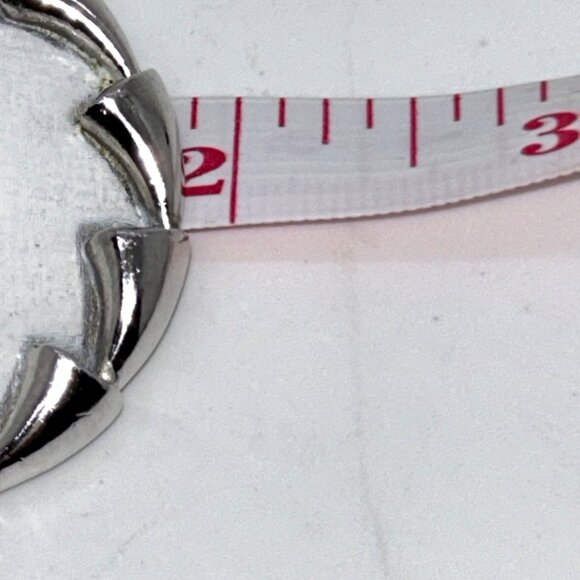 Vintage Puccini Silver-Tone Round Brooch With Textured White Center - Picture 8 of 15